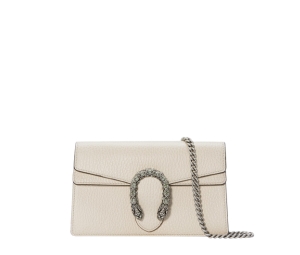 Gucci Dionysus Super Mini Bag In Leather With Palladium-Toned Hardware White