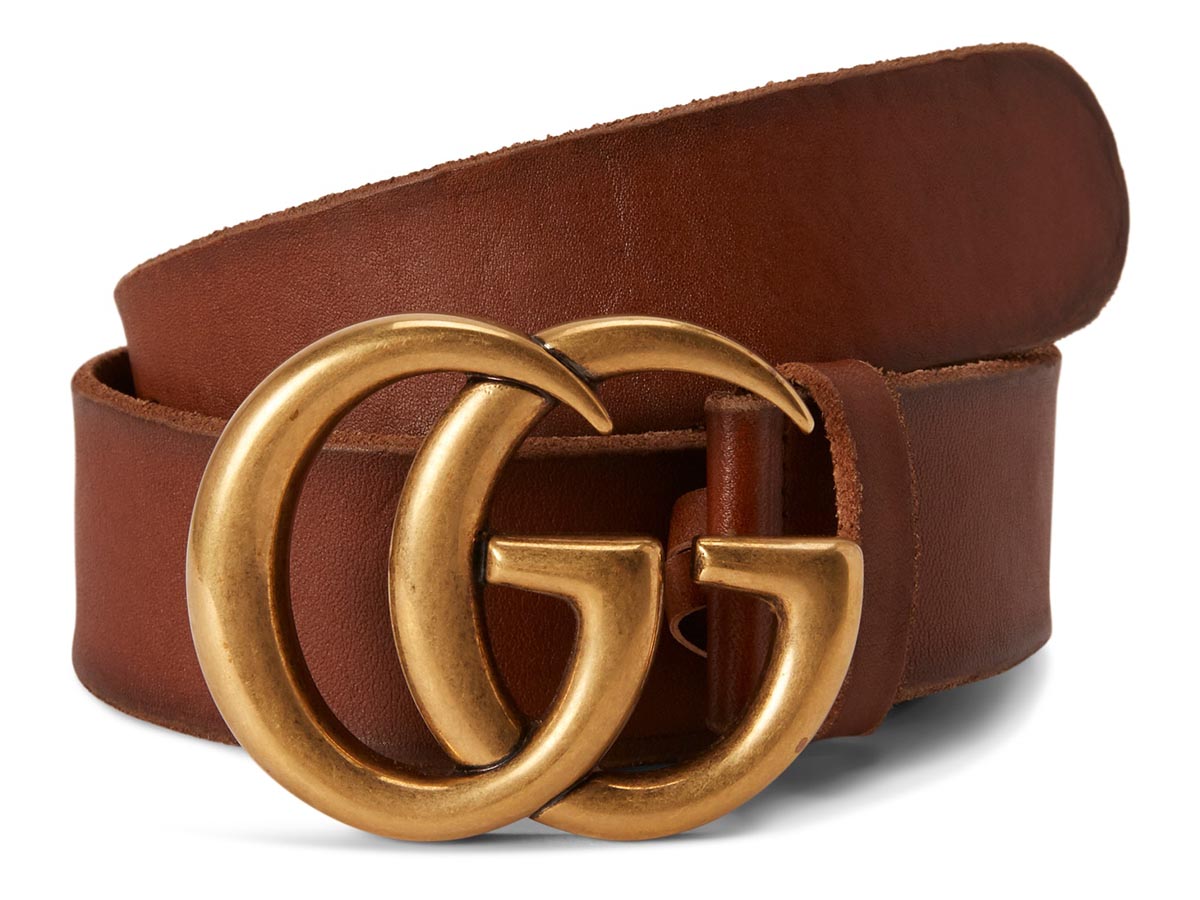 Gucci Double G Gold Buckle Leather Belt 1 5 Width Brown gucci-double-g-gold-buckle-leather-belt-1-5-width-brown