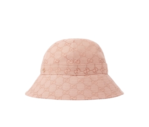 Gucci GG Canvas Bucket Hat In Pink With All-Over GG Logo