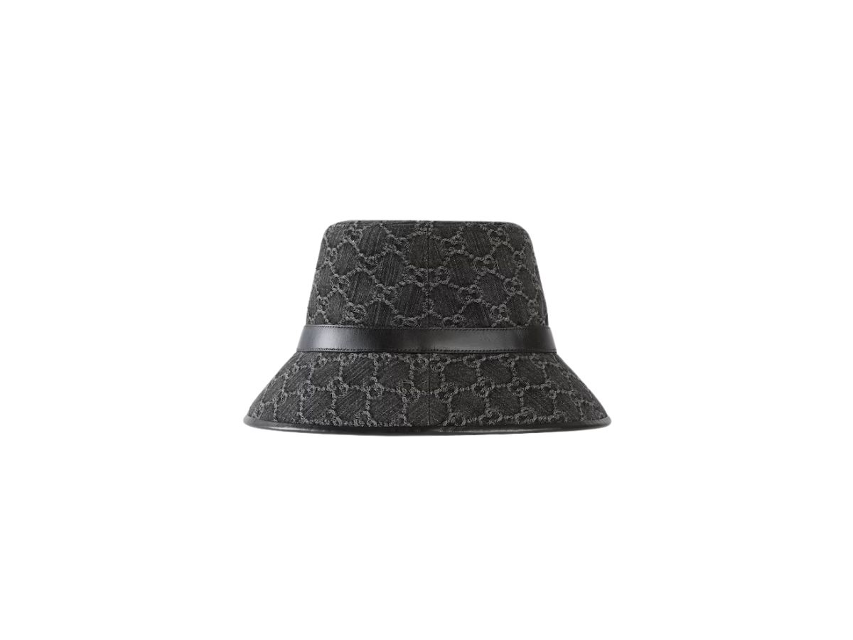 Gucci GG Denim Bucket Hat Black And Grey GG Denim