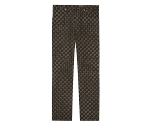Gucci GG Denim Pant In Black And Ivory