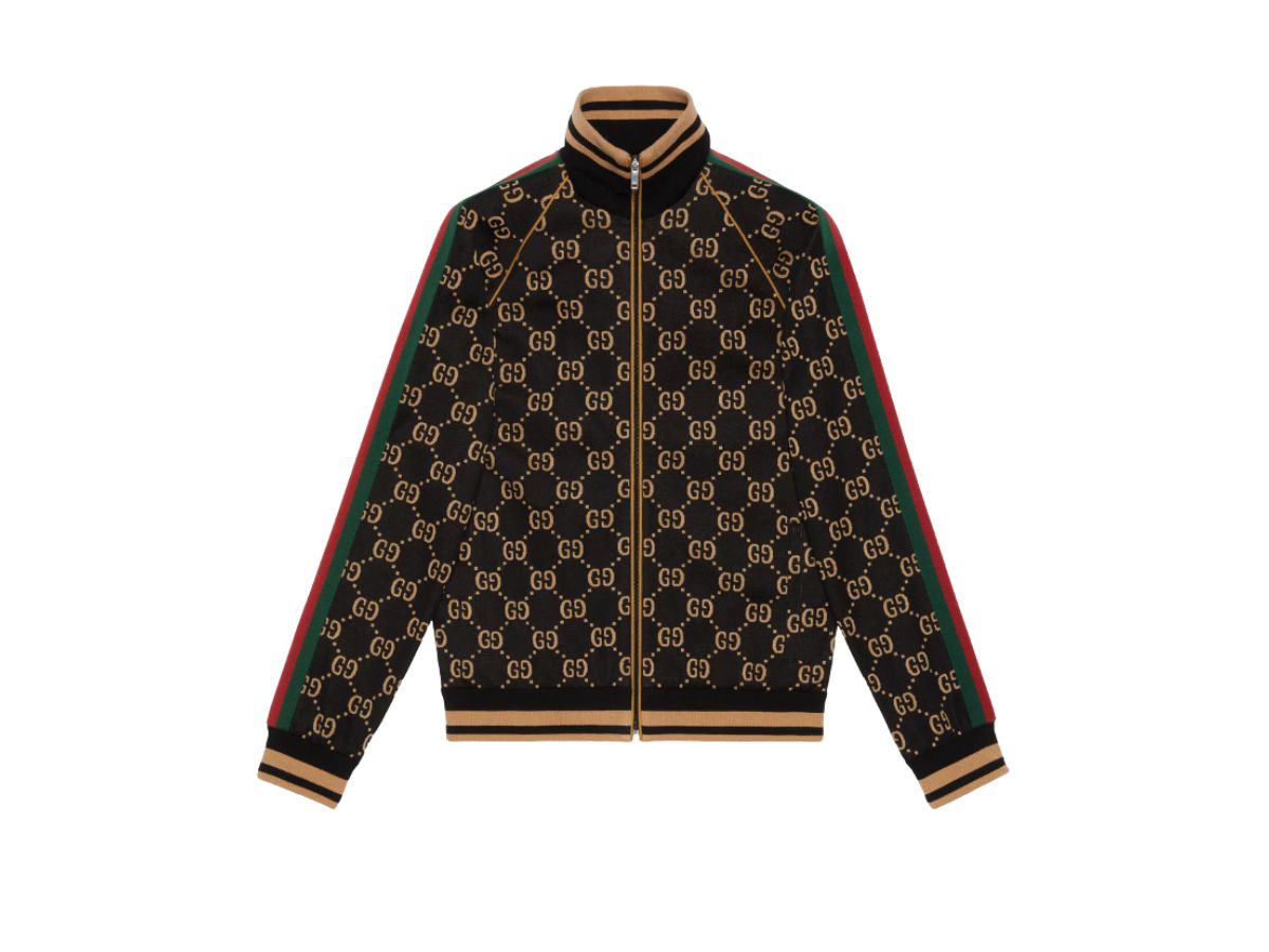 SASOM | apparel Gucci GG Jersey Cotton Jacket Black Camel Check the ...