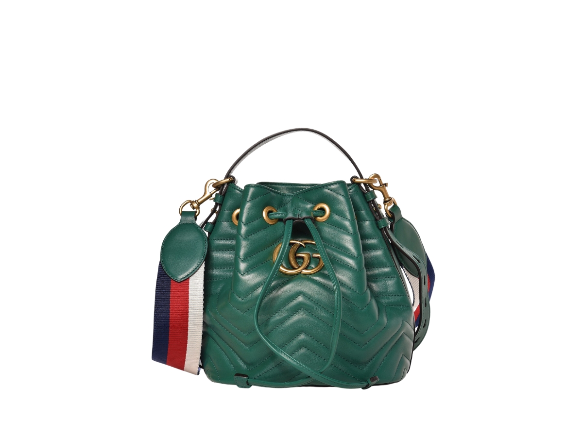 Gucci gg marmont cheap quilted leather bucket bag