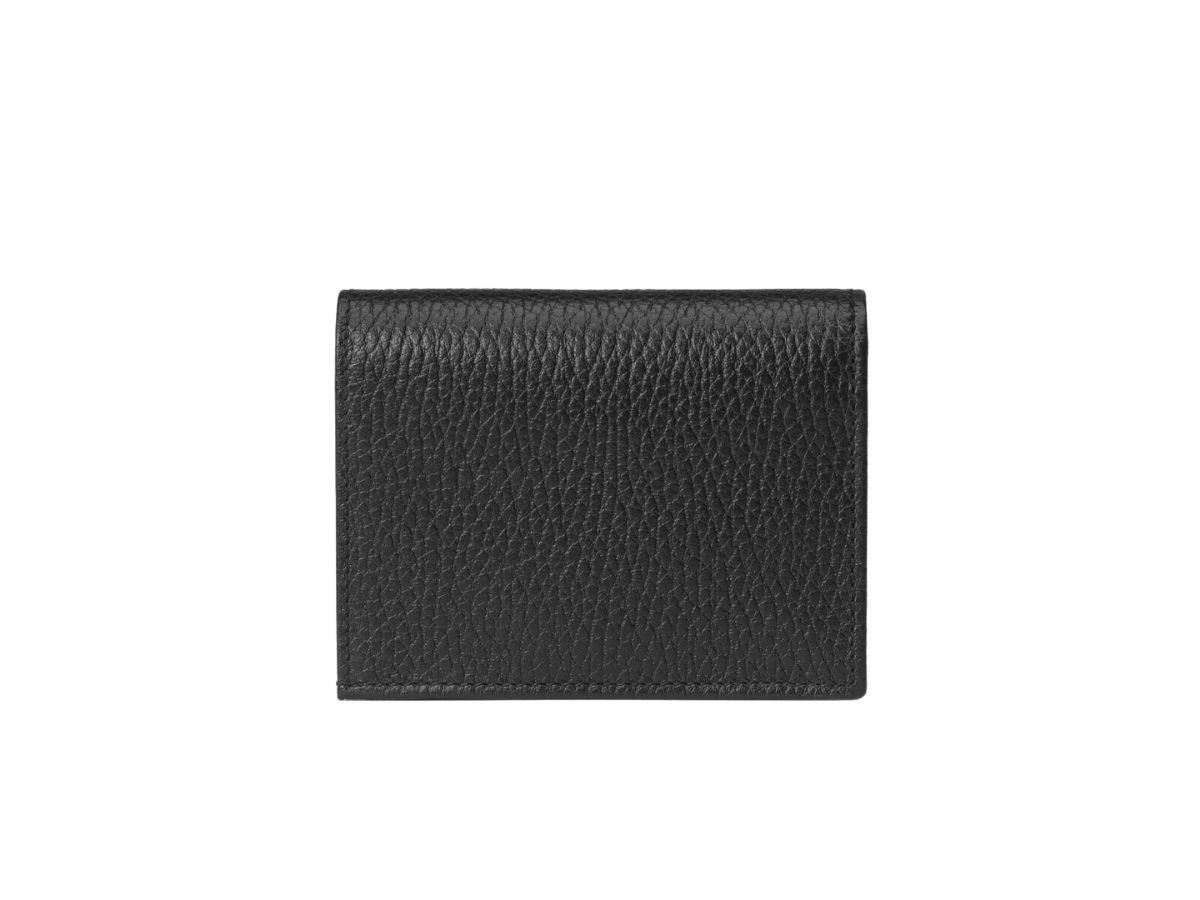 Black Leather GG Marmont Card Case Wallet