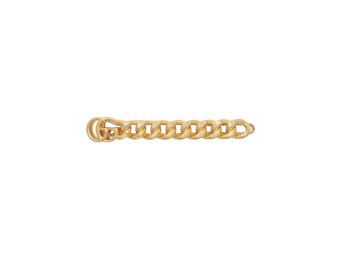 Gucci GG Marmont Gold Hair Clip Gucci Crystal Hair Clip Barrette Black Clear Gold 657510  main image 4