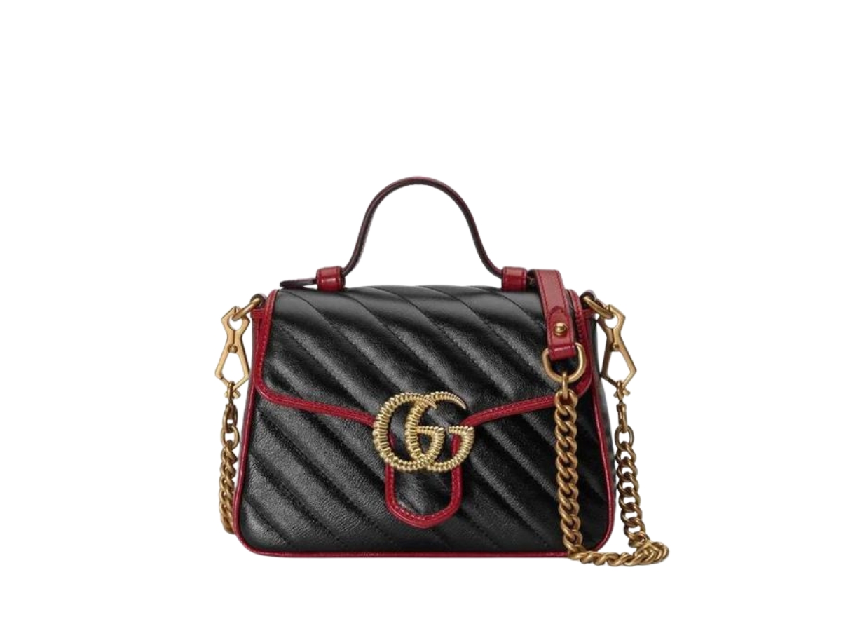 Gucci marmont discount black and red