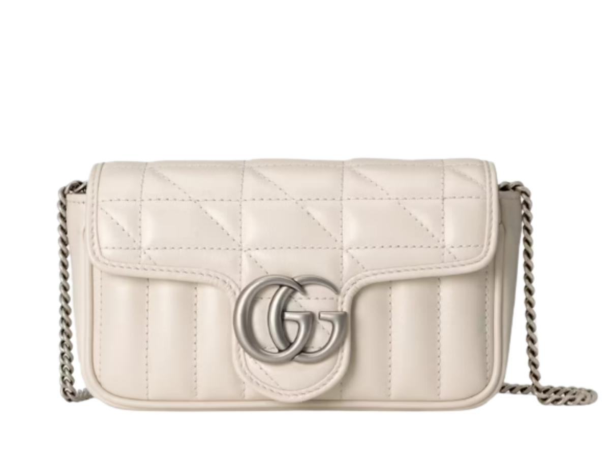 Gg marmont mini bag white hot sale