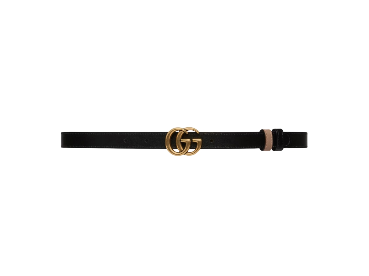 Gucci Thin Belt With Double G Buckle in Pink