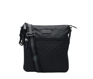 Gucci GG Messenger Bag Small In Guccissima Canvas With Silver-Tone Hardware Black