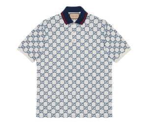 Buy Gucci GG Stretch Cotton Polo White And Blue at Sasom – Authentic and Ready to Ship