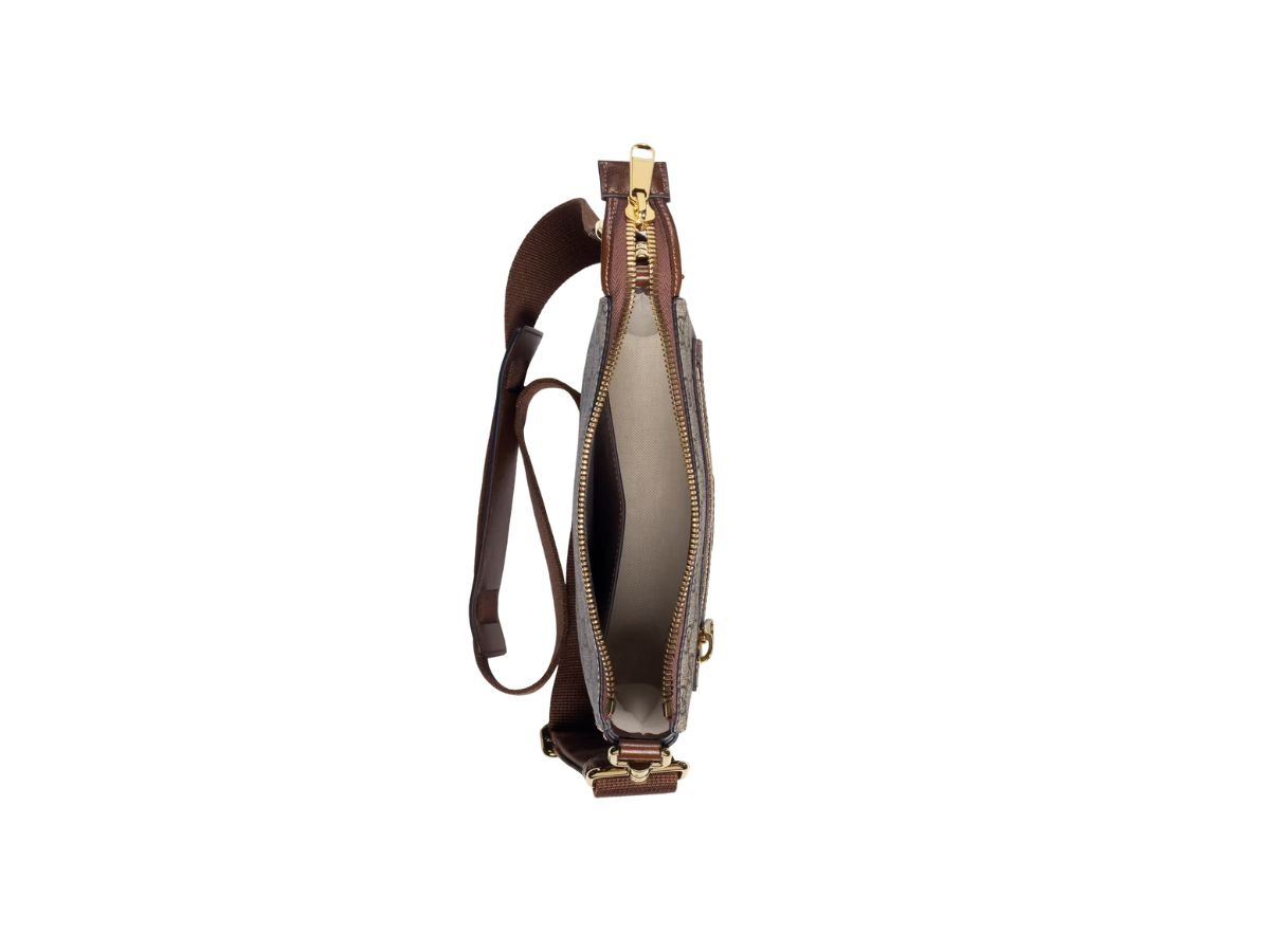 GUCCI GG Supreme Messenger Shoulder Bag Leather Beige Brown 681021