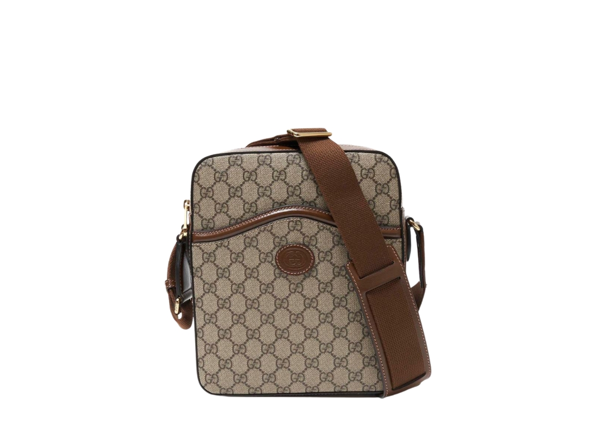 Gucci Messenger Bag GG Supreme Beige/Brown in Canvas/Leather with