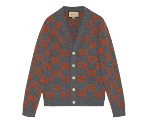 Buy Gucci GG Wool Jacquard Cardigan Grey and Orange at Sasom – Authentic and Ready to Ship