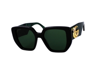 Gucci GG0956S-001-54 Sunglasses In Green Acetate Frame-Gold GG With Green Lenses