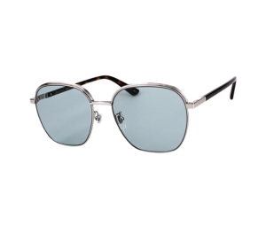 Gucci GG1100SA-004-58 Sunglasses In Silver Metal Frame-Havana With Light Blue Lenses