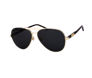 Gucci GG1163S-001-60 Sunglasses In Gold Metal Frame-Havana With Grey Lenses