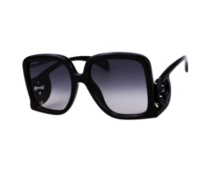 Gucci GG1326S-001-58 Sunglasses In Black Acetate Frame-Interlocking G With Grey Lenses