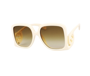 Gucci GG1326S-002-58 Sunglasses In Ivory Acetate Frame-Interlocking G With Green Tea Lenses