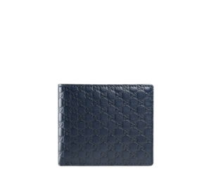 Gucci Guccissima Bi-fold Wallet In Monogram Navy