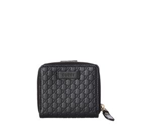 Gucci Guccissima Micro Zip Around Short Wallet Black