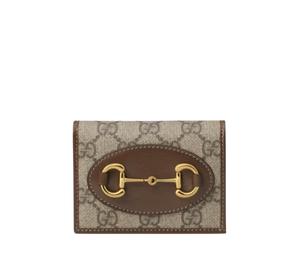 Gucci Horsebit 1955 Card Case Wallet Brown Leather