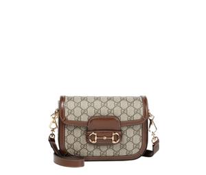 Gucci Horsebit 1955 Mini Bag In GG Supreme Canvas With Gold-Toned Hardware Beige And Ebony