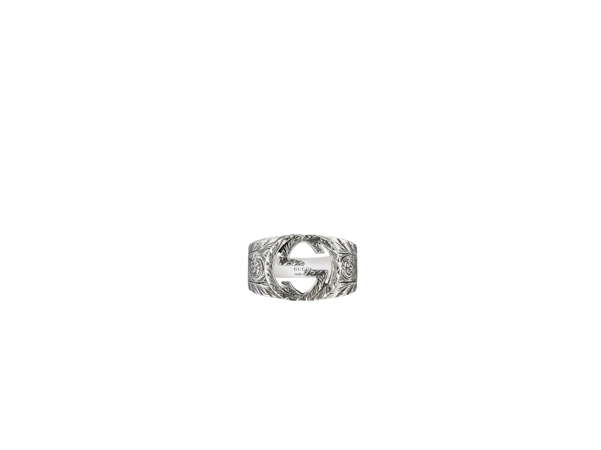Gucci Interlocking G Ring 925 Sterling Silver | ของแท้