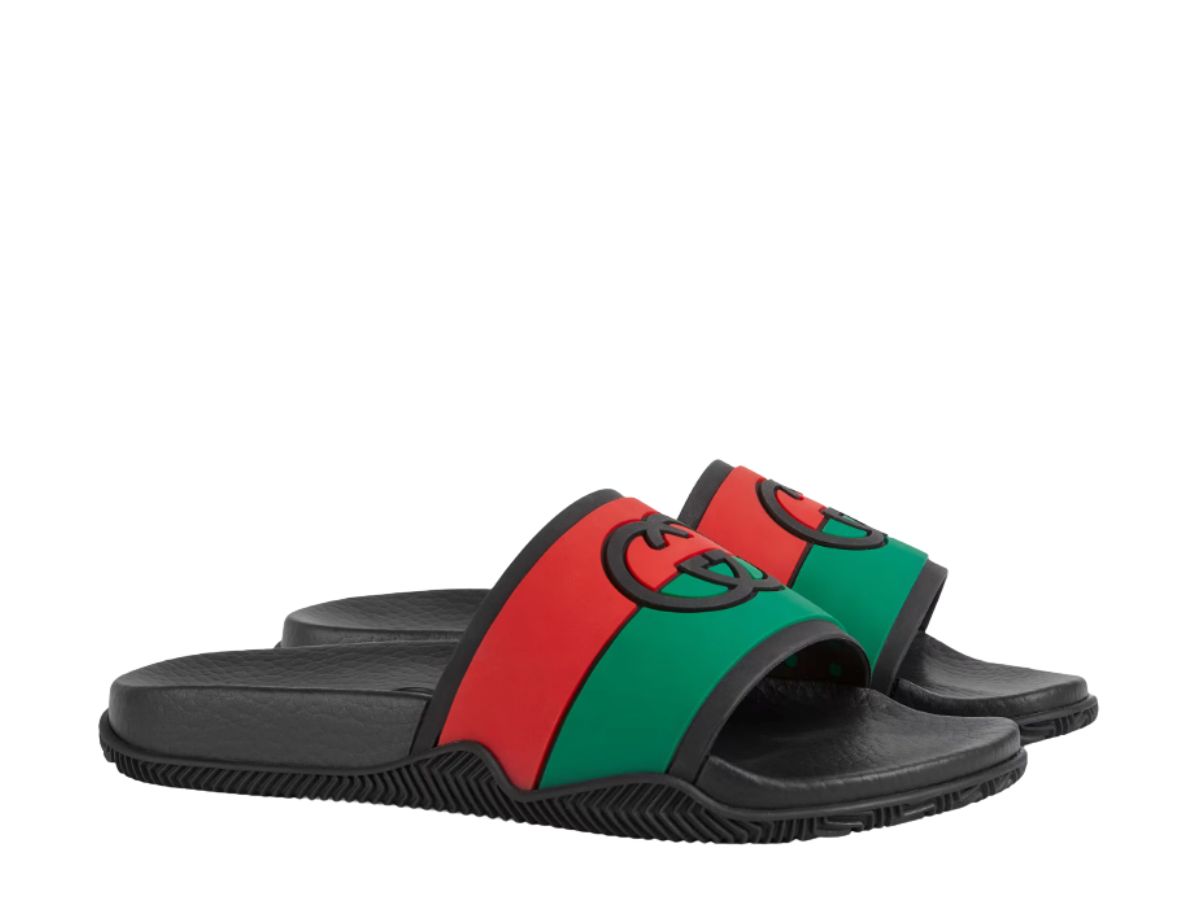 Gucci Interlocking G Slide Sandal Red Green Black
