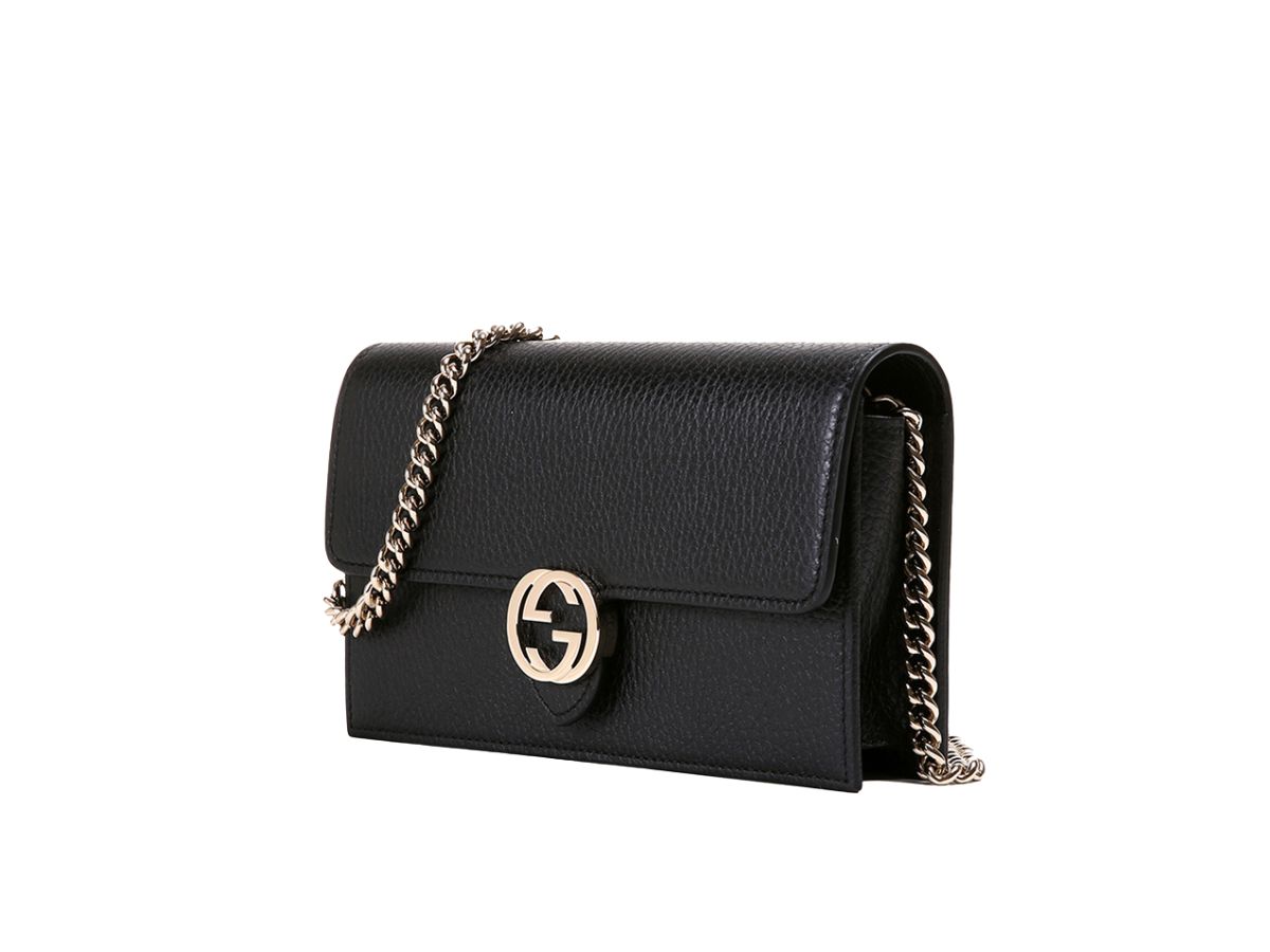 SASOM | bags Gucci Interlocking GG Wallet On Chain In Grained Leather ...