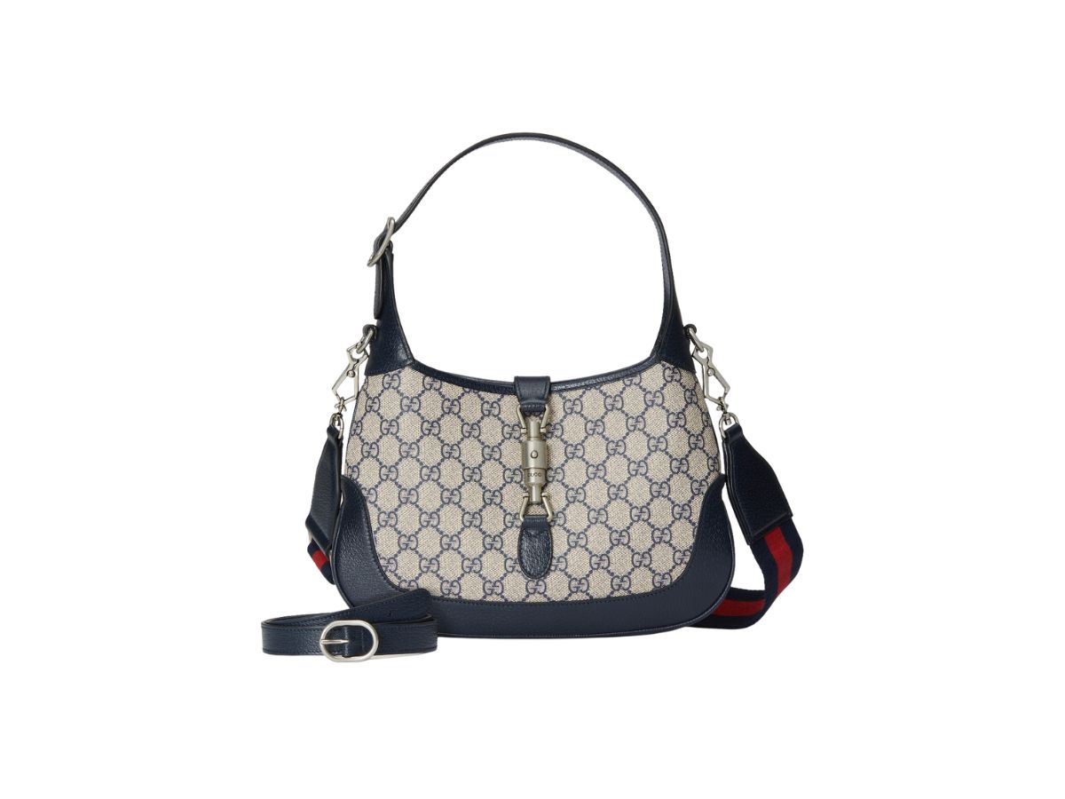 GG shoulder bag in beige and blue Supreme