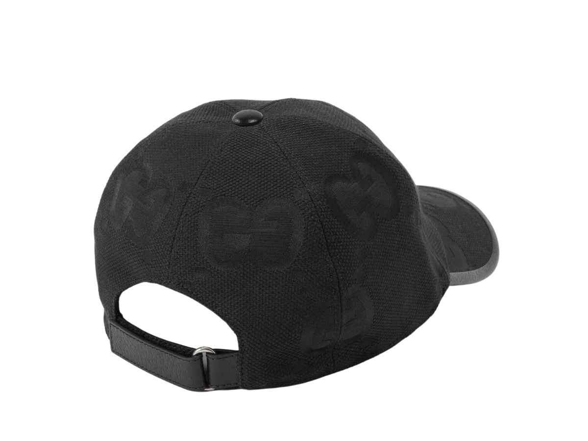 Jumbo GG Leather And Mesh Baseball Cap in Black - Gucci