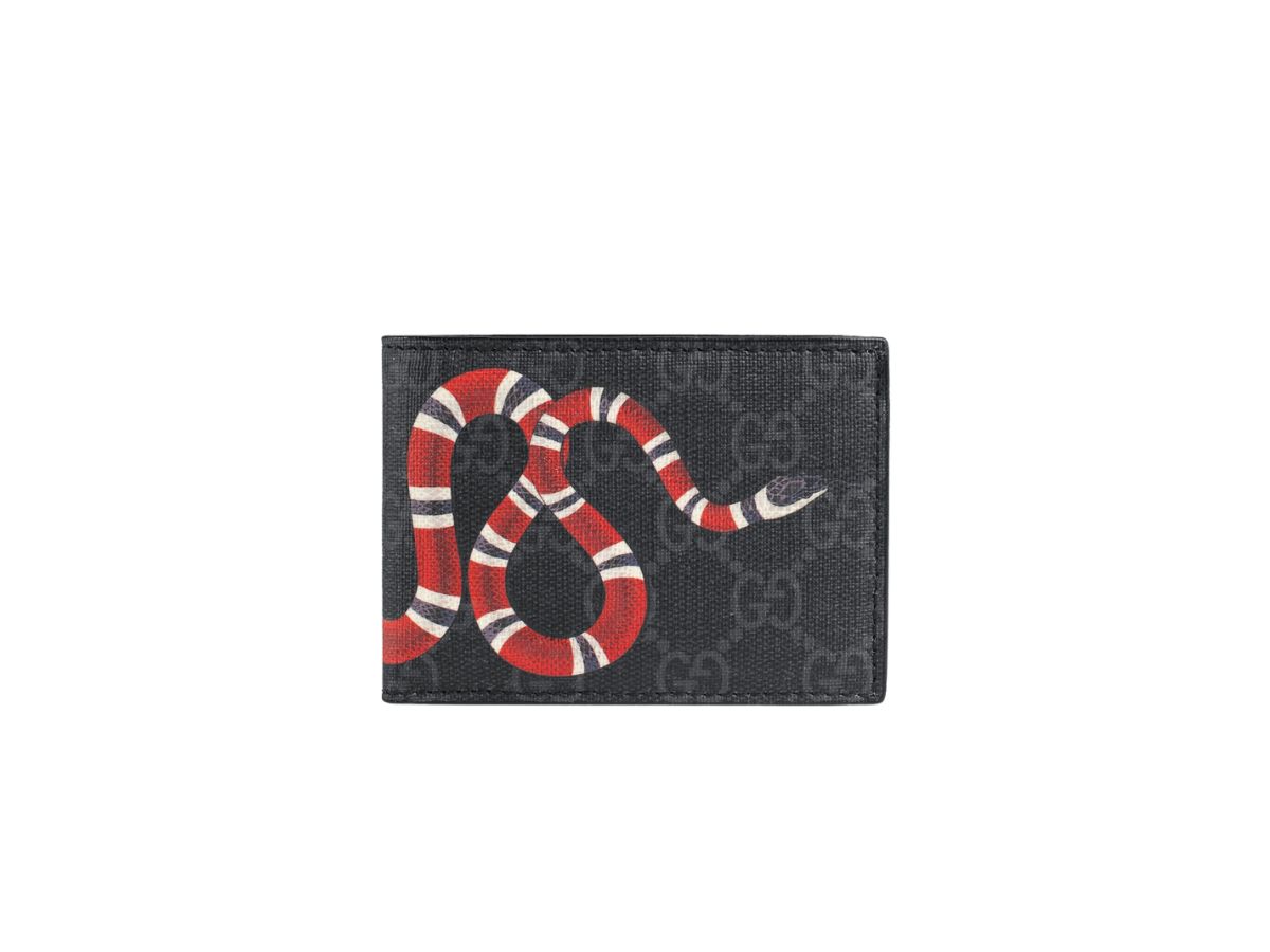 GG Supreme Black Kingsnake Print Card Case