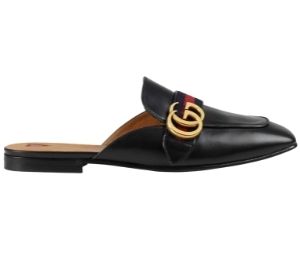 GUCCI Ladies Black Leather Slippers