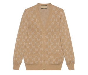 Buy Gucci Lame GG Jacquard Cardigan Camel and Beige at Sasom – Authentic and Ready to Ship