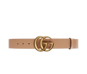Buy Gucci Leather Belt With Double G Buckle 40MM In Beige Smooth LeatherAntique Brass Hardware at Sasom – Authentic and Ready to Ship