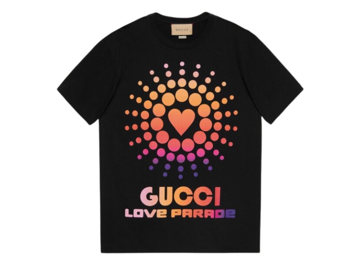 GUCCI Love Parade cropped embroidered striped cotton-jersey hoodie