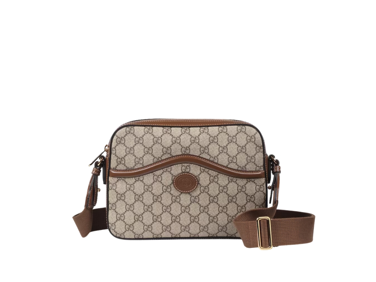 BAG WITH INTERLOCKING G 22 IN BEIGE EBONY CANVAS AND BROWN CALFSKIN TRIM