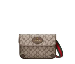 Gucci Neo Vintage GG Supreme Belt Bag In Supreme Canvas With Brown Leather Trims Beige Ebony