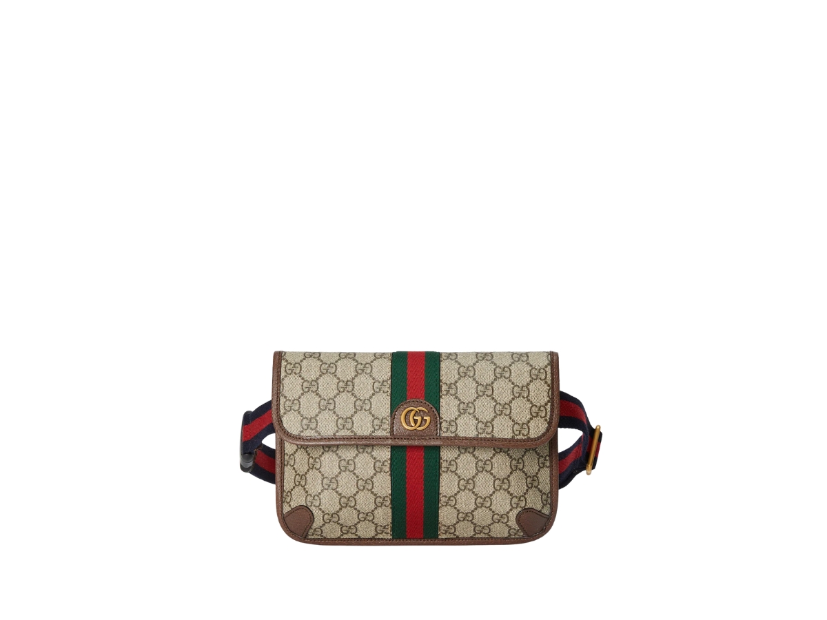 Sasom Gucci Ophidia Gg Small Belt Bag In Beige And Ebony Gg Supreme Canvas With Gold