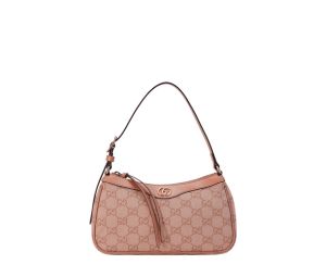 Gucci Ophidia GG Small Handbag In Pink Canvas With Rose Gold Hardware