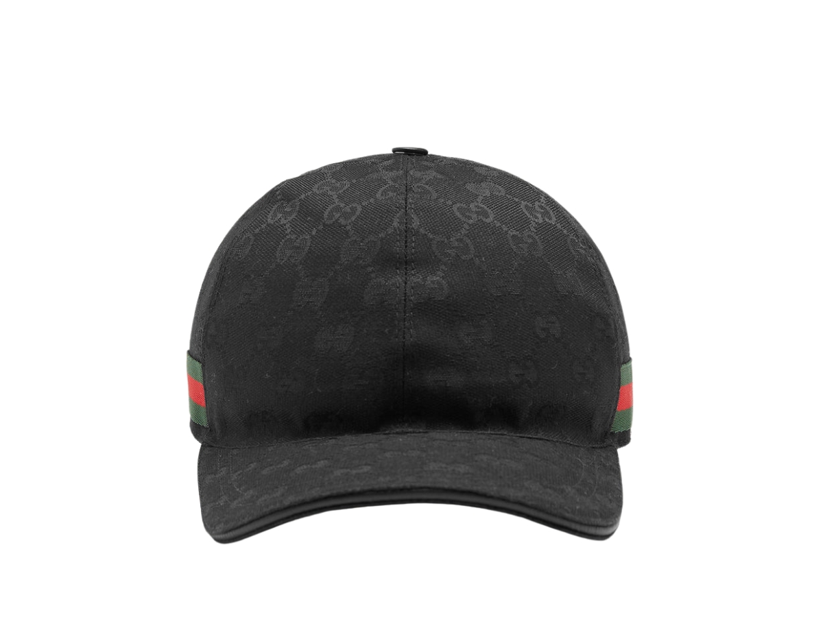 Black Original GG Canvas Baseball Hat With Web