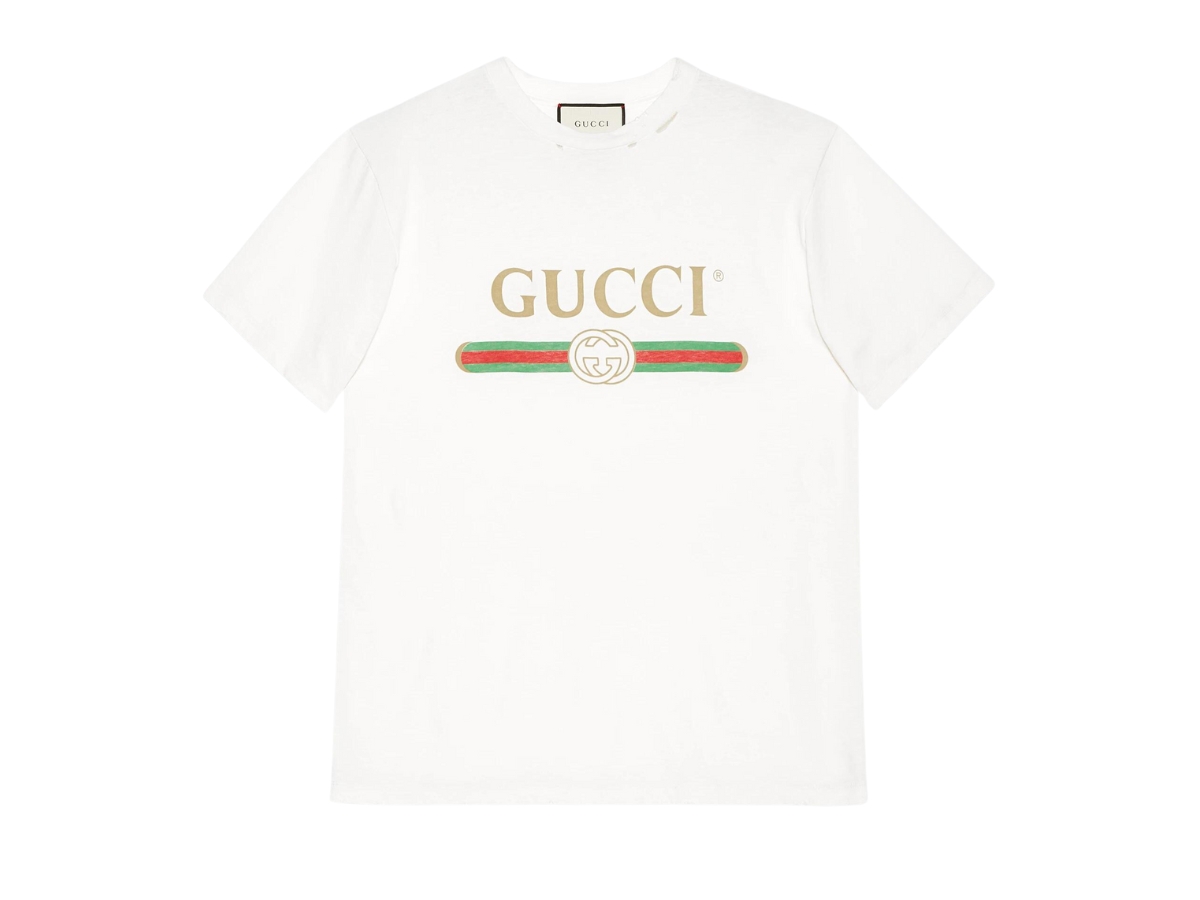 SASOM | เสื้อผ้า Gucci Oversize T-Shirt With Gucci Logo White