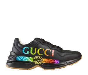 Gucci Rhyton Iridescent Logo Black Rainbow