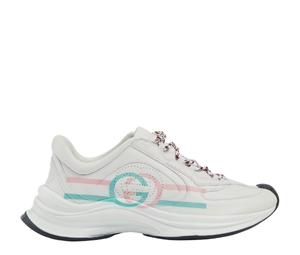 Buy Gucci Run Trainers In Leather With Pink and Turquoise Interlocking G White (W) at Sasom – Authentic and Ready to Ship