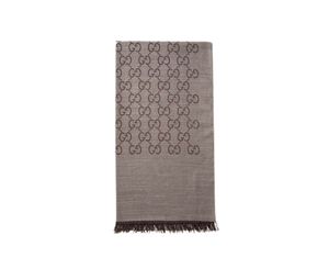 Buy Gucci Scarfs GG Logo In Wool Silk Light Brown at Sasom – Authentic and Ready to Ship