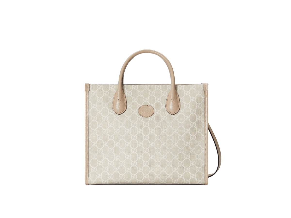 SASOM | กระเป๋า Gucci Small Tote Bag With Interlocking G In Beige And ...