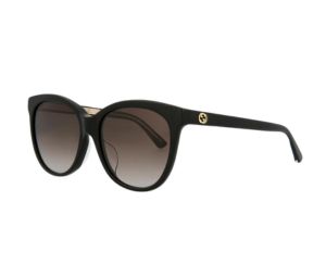 Gucci Square Sunglasses In Black Acetate Frame With Grey Lens