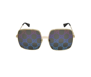 Buy Gucci Square Sunglasses In Gold Metal Frame With GG Print at Sasom – Authentic and Ready to Ship