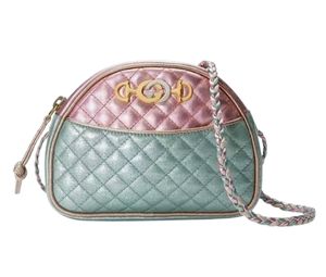 Gucci Trapuntata Camera Shoulder Bag Quilted Laminated Leather Small