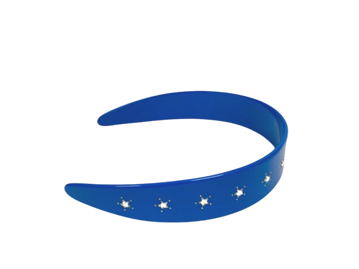 Gucci x adidas headband hair logo stone studs blue display picture 1